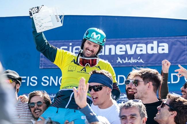 Lucas Eguibar, aupado por seguidores este sánado en Sierra Nevada.