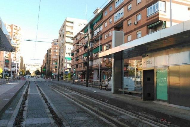 Catenaria en el tramo de la Avenida de América. 