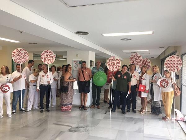 Los delegados y delegadas de UGT en el Hospital de Motril.