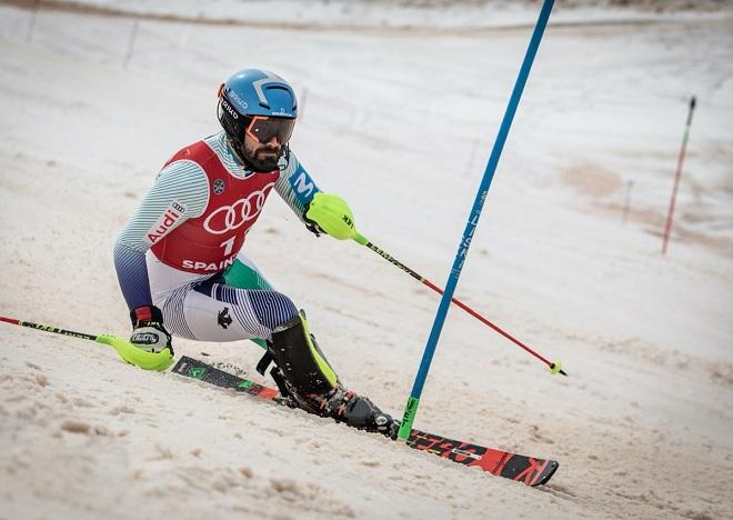 Quim Salarich, durante su slalom. 