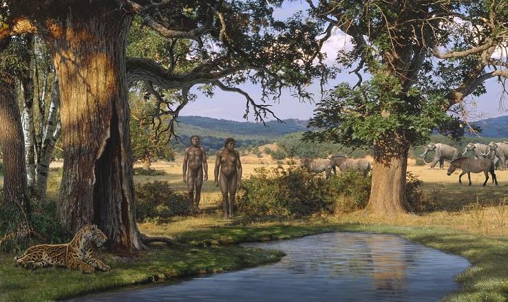 Reconstrucción del paleoambiente que debió reinar en Orce hace 1.5 millones de años.