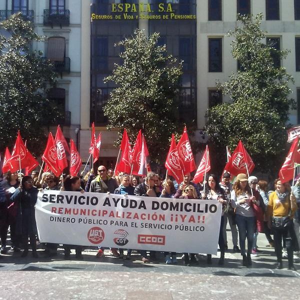 Protesta en la Plaza del Carmen.