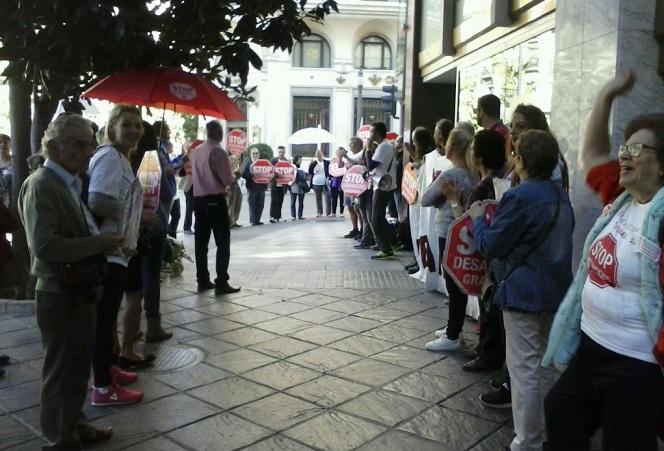 Una de las protestas de Stop Desahucios en Granada.