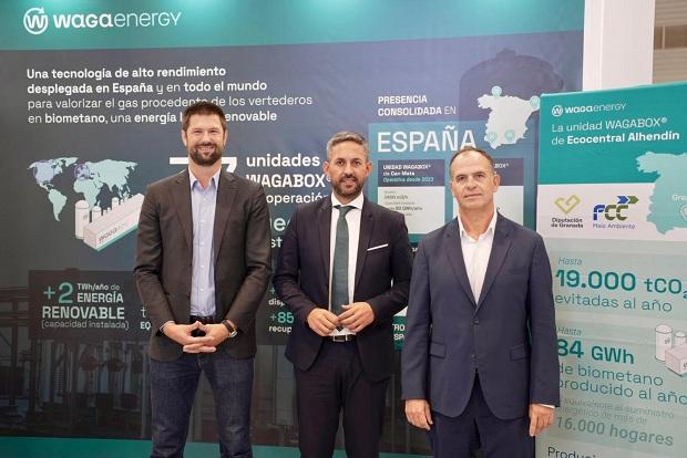 Representantes de Diputación, FCC y Waga Energy.
