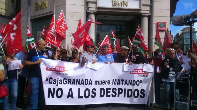 La absorción de BMN por Bankia, entre las preocupaciones que se han expresado en esta jornada reivindicativa.