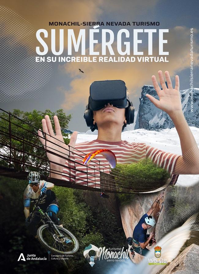 Cartel de las gafas de realidad virtual de Monachil.