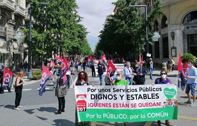 Manifestación convocada por CGT en defensa del sector público.