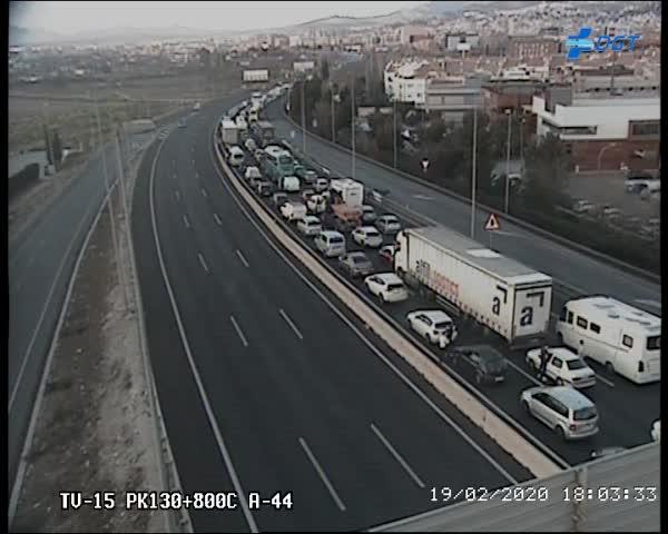 Imagen de una cámara de la DGT que muestra el atasco en la Circunvalación a las 18.03 h Imagen de una cámara de la DGT que muestra el atasco en la Circunvalación a las 18.03 h.