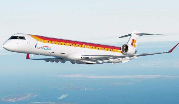 Reactor CRJ de la filial de Iberia Air Nostrum.