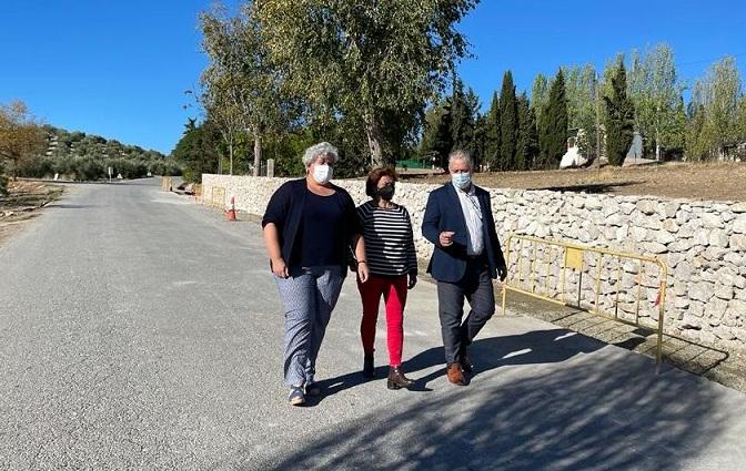 Visita a las obras de mejora de la seguridad vial en Montillana. 