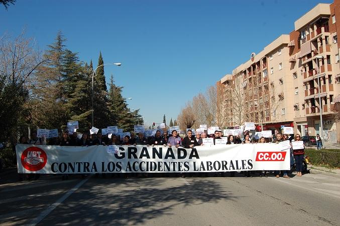 Manifestación sindical, este miércoles. 