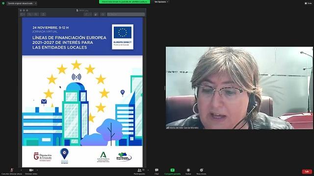 La diputada Ana Muñoz en una sesión formativa telemática .