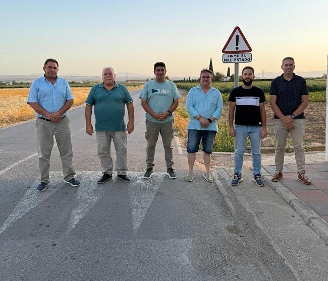 Los alcaldes de Íllora, Pinos Puente y Valderrubio con los portavoces de Láchar, Escóznar y Obéilar.