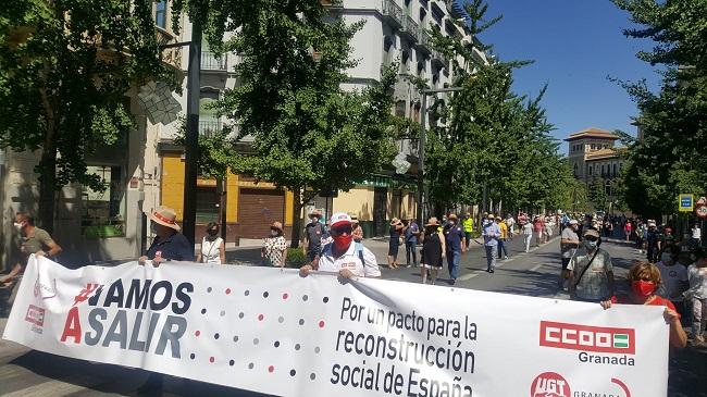 Detalle de la manifestación celebrada este domingo.