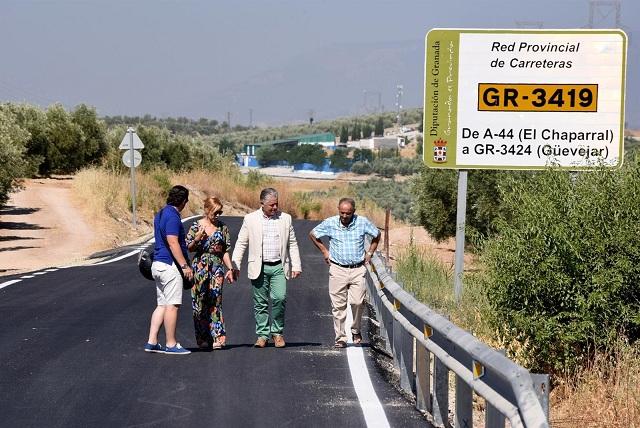 Vista de la carretera, tras el reasfaltado.