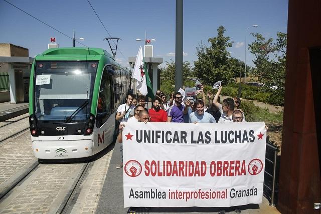 Una de las protestas de personal del metro.