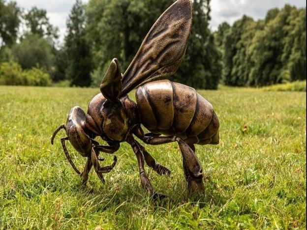 Impresión en bronce de una de las abejas creadas por el robot.