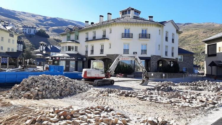 Obras en la plaza de Andalucía, centro neurálgico de la estación. 