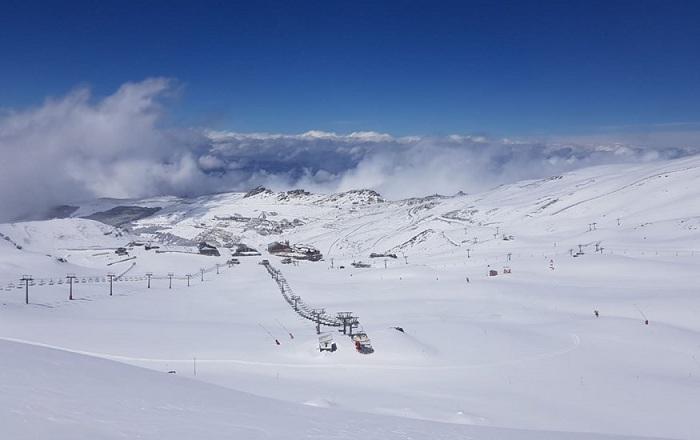 Aspecto de las pistas tras la última nevada. 