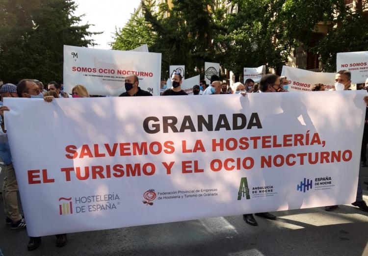 Manifestación este martes en Granada. 
