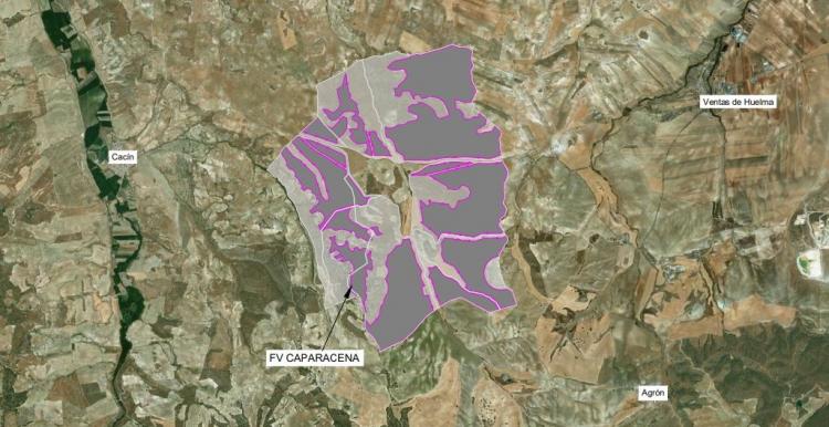 Megaplanta solar de Iberdrola que se construirá entre Cacín y Ventas de Huelma, con casi mil hectáreas, que, además, tendrá otros parques solares alrededor. 