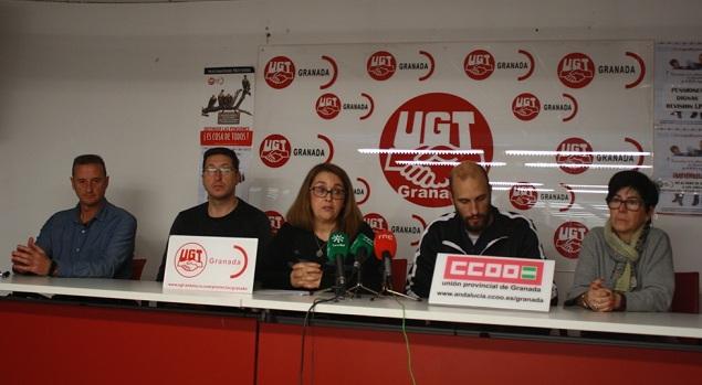 Rueda de prensa para informar de los paros. 