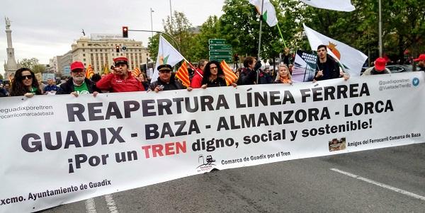 La lucha por la reapertura de la línea llegó a la movilización por la España Vaciada.