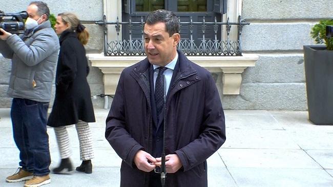 Moreno, presidente de la Junta de Andalucía, en los actos con motivo del Día de la Constitución en Madrid, en el Congreso de los Diputados.