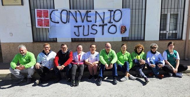 Protesta en uno de los centros. 