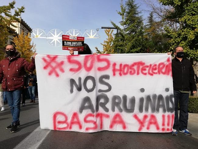 Pancarta de la manifestación de la pasada semana. 