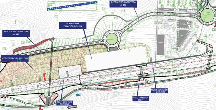 Plano de la nueva estación del AVE en Loja.