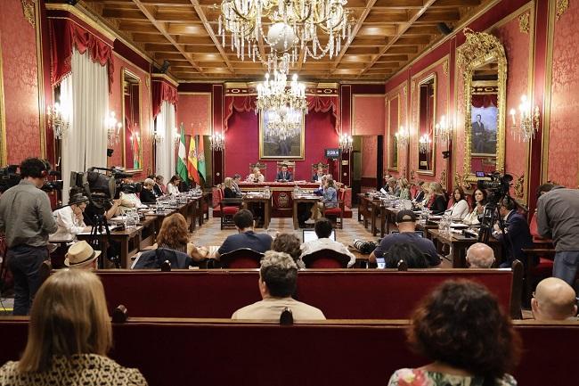 Pleno extraordinario del Ayuntamiento de Granada.