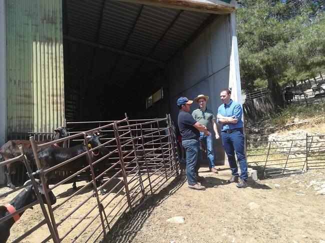 El delegado, en su visita a la explotación ganadera de Jesús López.