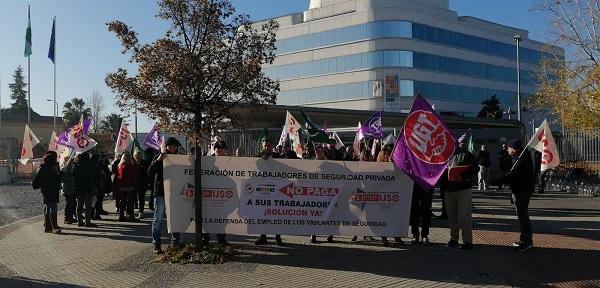 Imagen de la protesta de los trabajadores el pasado martes.