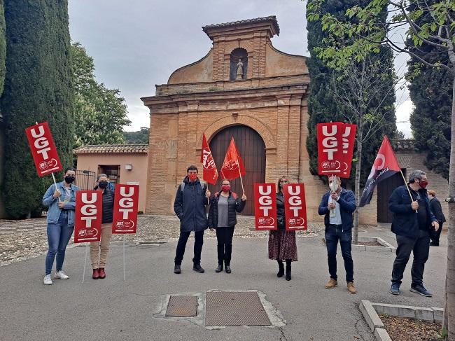 Delegados de UGT durante las movilizaciones. 