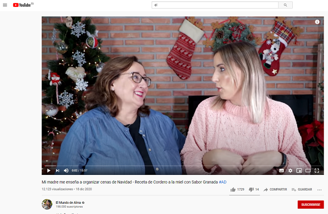 Imagen de uno de los vídeos de Youtube que promocionan productos de Sabor Granada Imagen de uno de los vídeos de Youtube que promocionan productos de Sabor Granada.