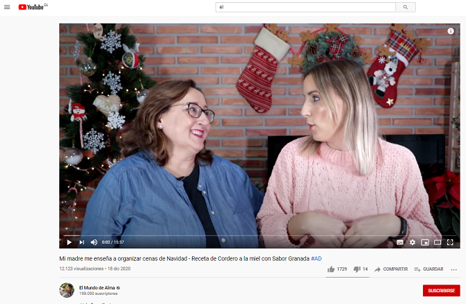 Imagen de uno de los vídeos de Youtube que promocionan productos de Sabor Granada.