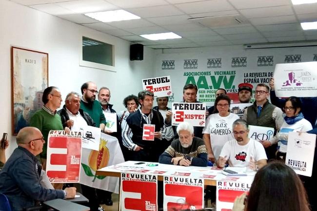 Rueda de prensa en Madrid de la plataforma España Vaciada. Rueda de prensa en Madrid de la plataforma España Vaciada.