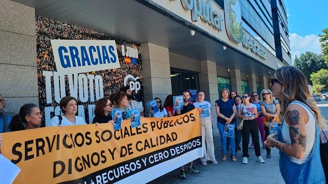 Concentración, este miércoles, a las puertas de la sede del PP.
