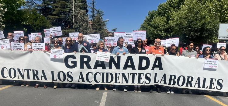 Protesta de CCOO contra la siniestralidad laboral.