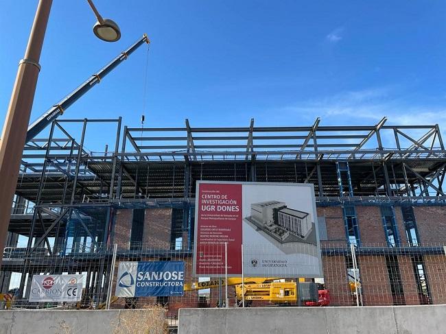 Edificio de UGR-DONES en construcción en el Parque Citai de Escúzar.