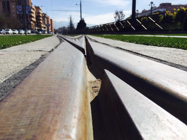 Detalle de las vías del Metro.