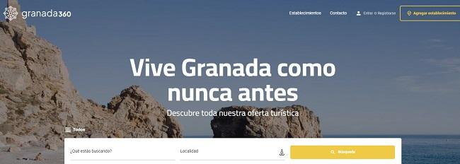 Página de inicio de Granada-360.com.