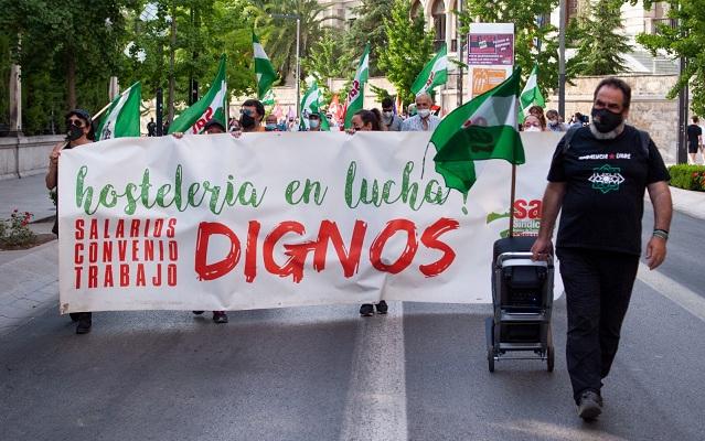 Un momento de la marcha de protesta. 