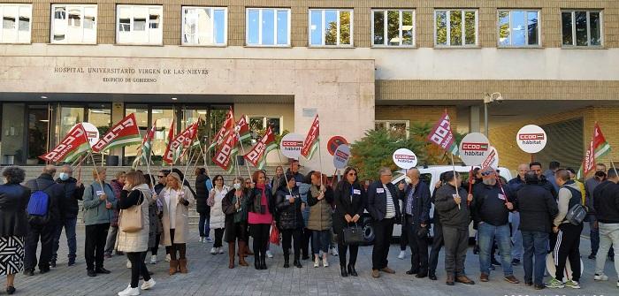 Un momento de la concentración sindical.