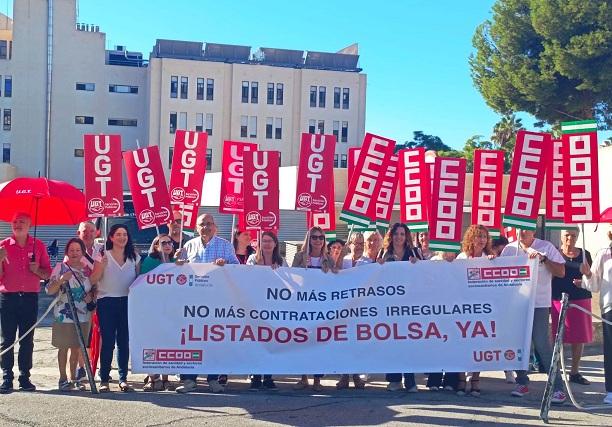 Concentración sindical llevaba a cabo este miércoles.