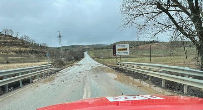 Foto: Diputación Carretera inundada en una imagen de este martes.