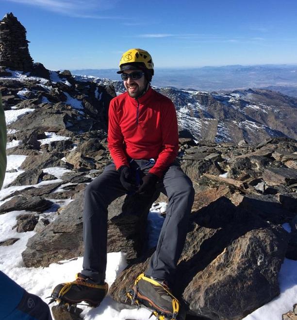 Javier García Pajares, en la cumbre de la Alcazaba. 