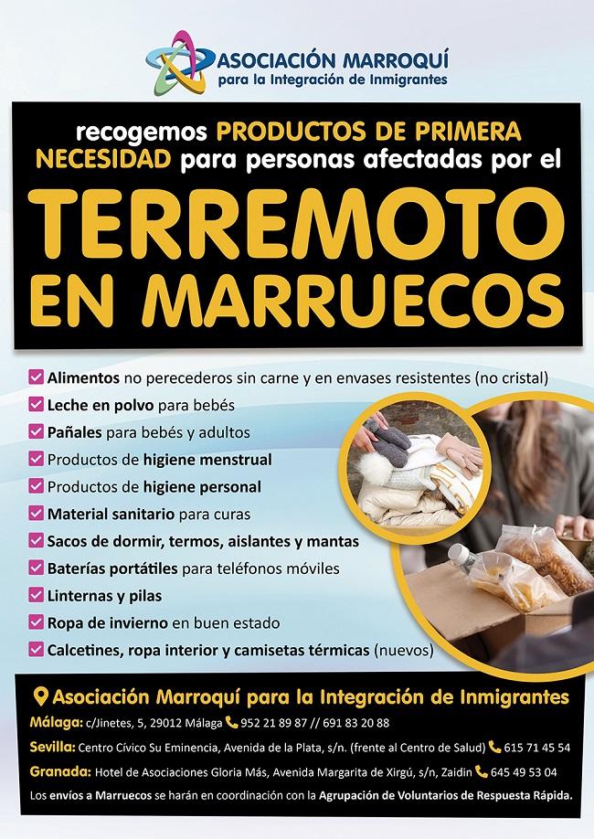 Cartel de recogida de productos de primera necesidad de la Asociación para la Integración de los Inmigrantes.