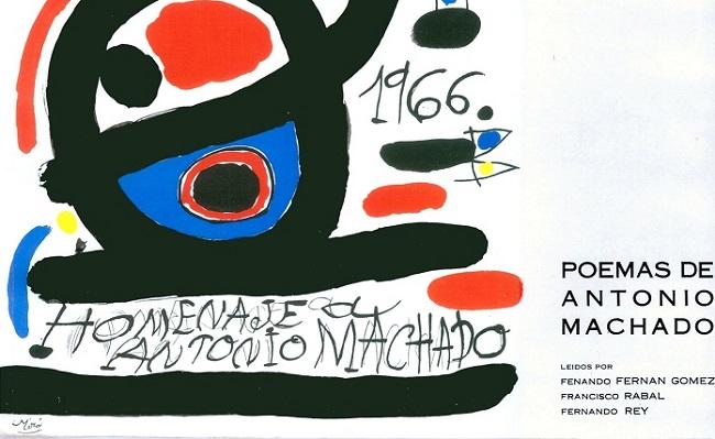 Parte del cartel diseñado por Miró para el homenaje a Machado en 1966.